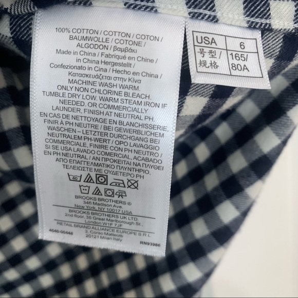 Brooks Brothers Black and White Checkered Button Down Shirt - Picture 6 of 7